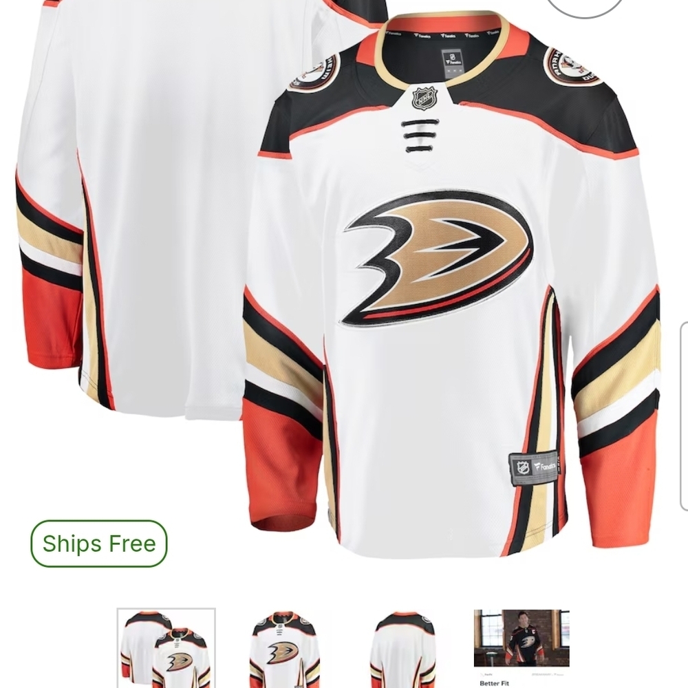 Anaheim Ducks White Hockey Jersey